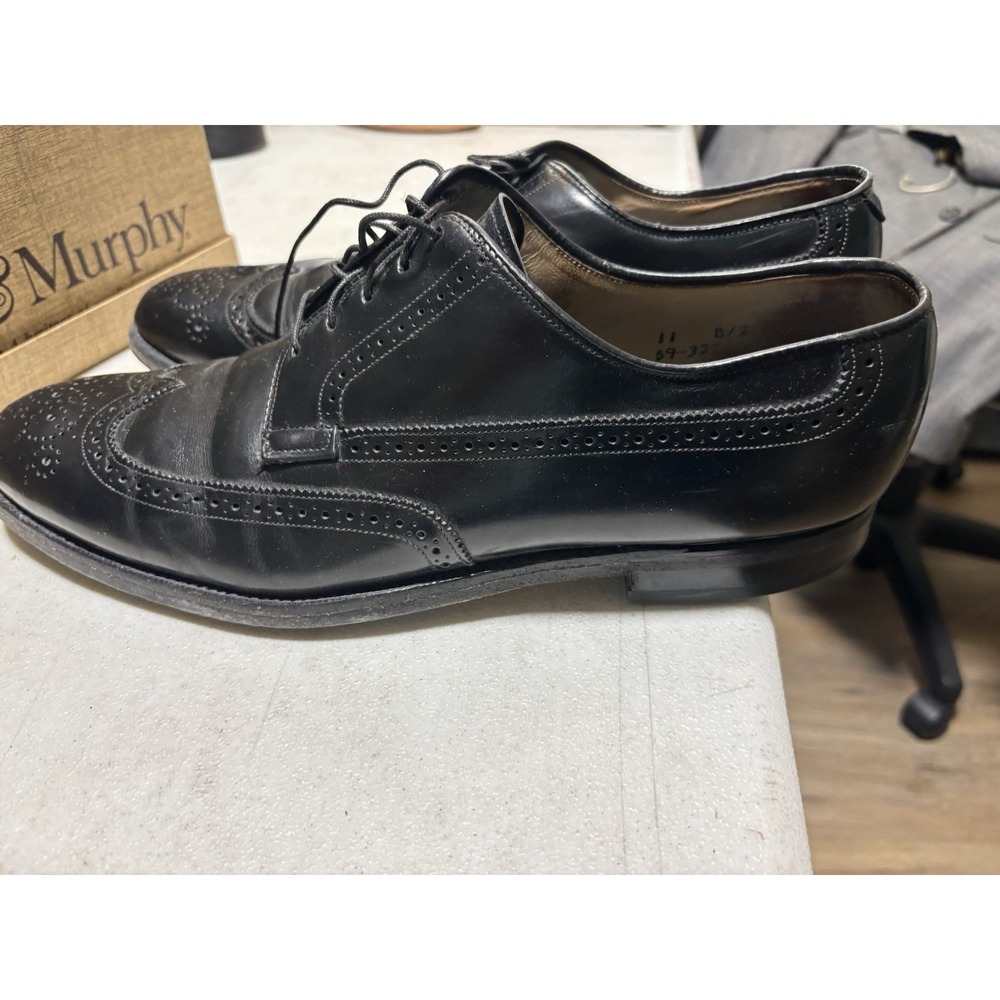 Men's Johnston and Murphy Limited‎ 11 Wingtip Dress Shoes Optima Leather Blk